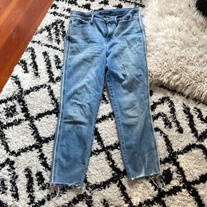 Calvin Klein Jeans frayed ankle skinny sport stripe cute mom style